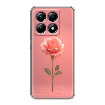 Силиконовый чехол на Xiaomi 14T с принтом Розовая роза