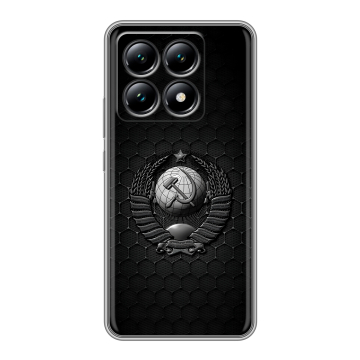 Силиконовый чехол на Xiaomi 14T с принтом Герб Флаг СССР Силиконовый чехол на Xiaomi 14T с принтом Герб Флаг СССР