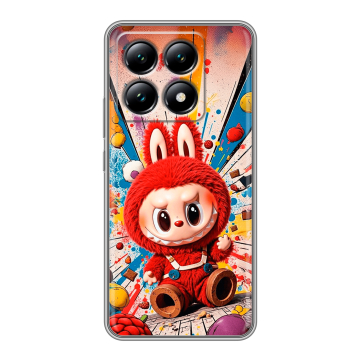 Силиконовый чехол на Xiaomi 14T с принтом Labubu Лабубу