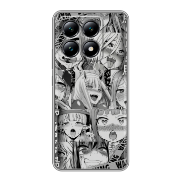 Силиконовый чехол на Xiaomi 14T с принтом Ahegao Ахегао Аниме