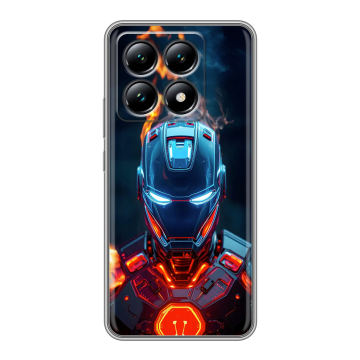Силиконовый чехол на Xiaomi 14T с принтом IronMan Железный человек