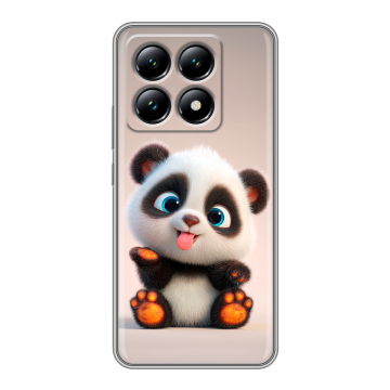 Силиконовый чехол на Xiaomi 14T с принтом милая панда