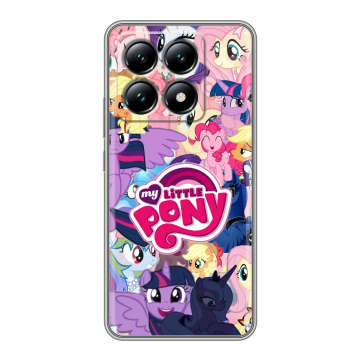 Силиконовый чехол на Xiaomi 14T с принтом My little pony Дружба чудо