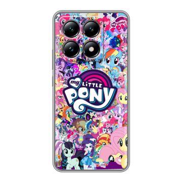 Силиконовый чехол на Xiaomi 14T с принтом My little pony Дружба чудо