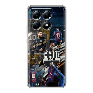 Силиконовый чехол на Xiaomi 14T с принтом Messi Barcelona