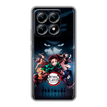 Силиконовый чехол на Xiaomi 14T с принтом Demon Slayer Клинок рассекающий демонов