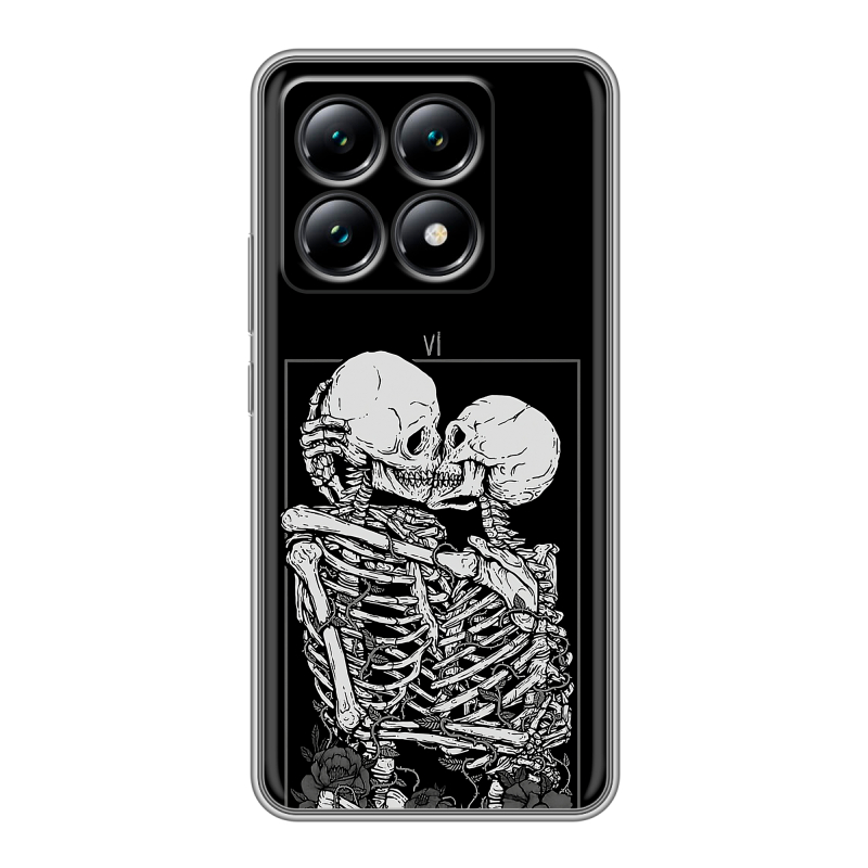 Силиконовый чехол на Xiaomi 14T с принтом Поцелуй скелетов Силиконовый чехол на Xiaomi 14T с принтом Поцелуй скелетов