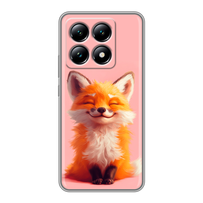 Силиконовый чехол на Xiaomi 14T с принтом милая лиса Силиконовый чехол на Xiaomi 14T с принтом милая лиса