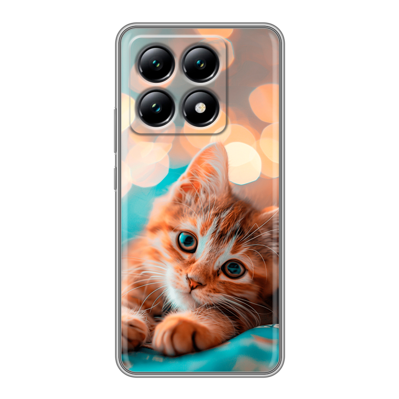 Силиконовый чехол на Xiaomi 14T с принтом котик Силиконовый чехол на Xiaomi 14T с принтом котик
