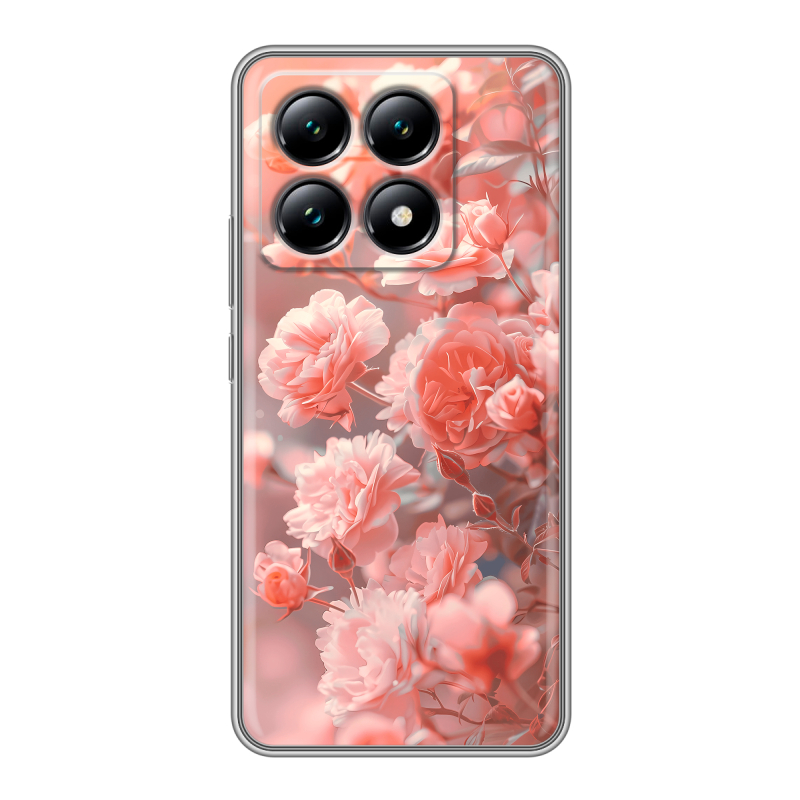 Силиконовый чехол на Xiaomi 14T с принтом Розы цветы Силиконовый чехол на Xiaomi 14T с принтом Розы цветы