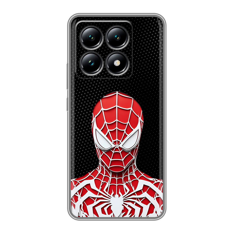 Силиконовый чехол на Xiaomi 14T с принтом человек паук spiderman Силиконовый чехол на Xiaomi 14T с принтом человек паук spiderman