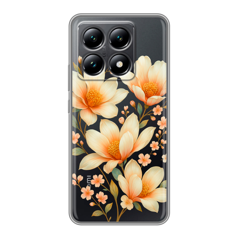 Силиконовый чехол на Xiaomi 14T с принтом Цветы Силиконовый чехол на Xiaomi 14T с принтом Цветы