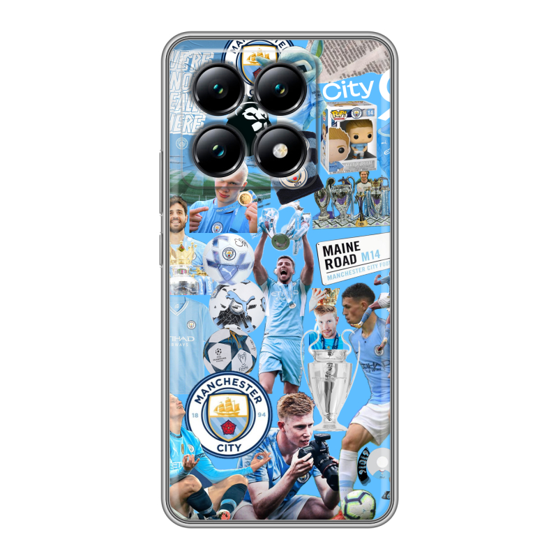 Силиконовый чехол на Xiaomi 14T с принтом Man City Манчестер Сити Силиконовый чехол на Xiaomi 14T с принтом Man City Манчестер Сити