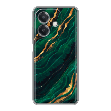 Силиконовый чехол на OPPO A3 4G с принтом Мрамор зеленое золото Силиконовый чехол на OPPO A3 4G с принтом Мрамор зеленое золото
