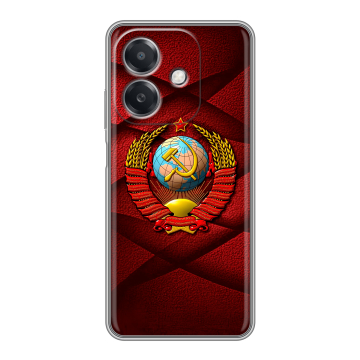 Силиконовый чехол на OPPO A3 4G с принтом Герб СССР Силиконовый чехол на OPPO A3 4G с принтом Герб СССР