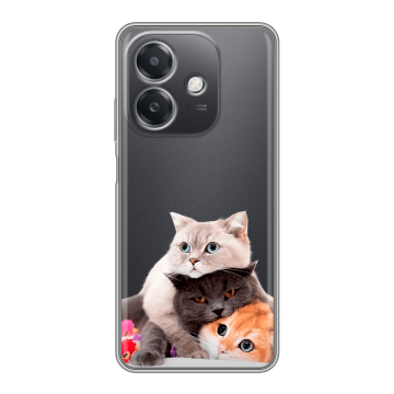 Силиконовый чехол на OPPO A3 4G с принтом Кошки Силиконовый чехол на OPPO A3 4G с принтом Кошки