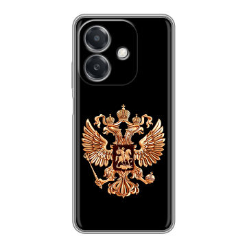 Силиконовый чехол на OPPO A3 4G с принтом Герб России золотой Силиконовый чехол на OPPO A3 4G с принтом Герб России золотой