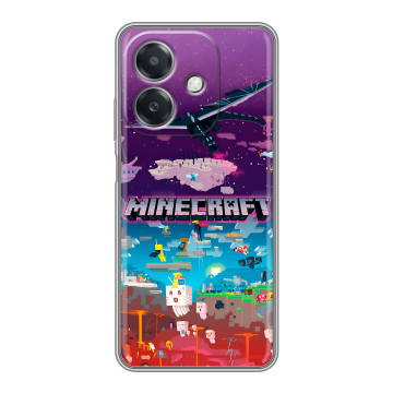 Силиконовый чехол на OPPO A3 4G с принтом Майнкрафт Minecraft