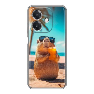Силиконовый чехол на OPPO A3 4G с принтом Капибара