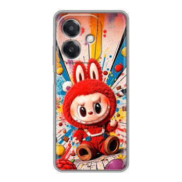 Силиконовый чехол на OPPO A3 4G с принтом Labubu Лабубу