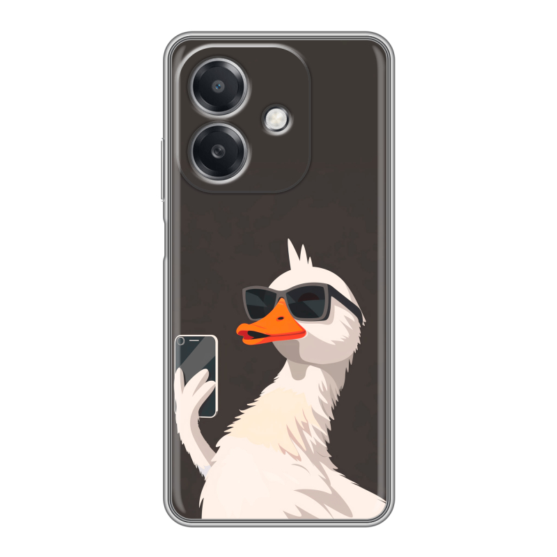 Силиконовый чехол на OPPO A3 4G с принтом утка в очках Силиконовый чехол на OPPO A3 4G с принтом утка в очках