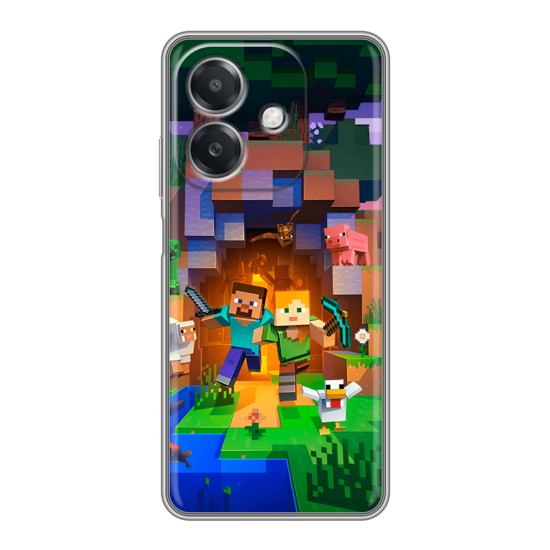 Силиконовый чехол на OPPO A3 4G с принтом Майнкрафт Minecraft Силиконовый чехол на OPPO A3 4G с принтом Майнкрафт Minecraft