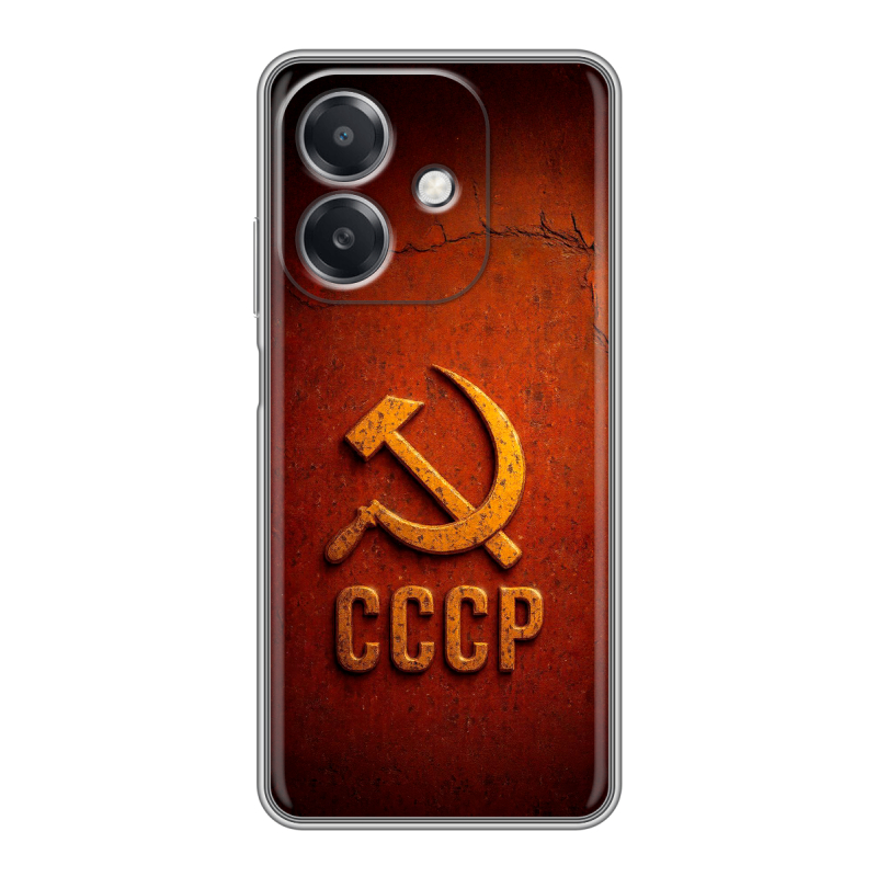 Силиконовый чехол на OPPO A3 4G с принтом Флаг Герб СССР Силиконовый чехол на OPPO A3 4G с принтом Флаг Герб СССР