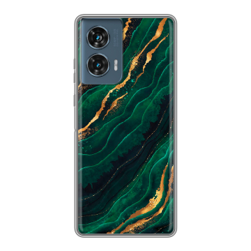 Силиконовый чехол на Motorola Edge 50 Fusion с принтом Мрамор зеленое золото Силиконовый чехол на Motorola Edge 50 Fusion с принтом Мрамор зеленое золото