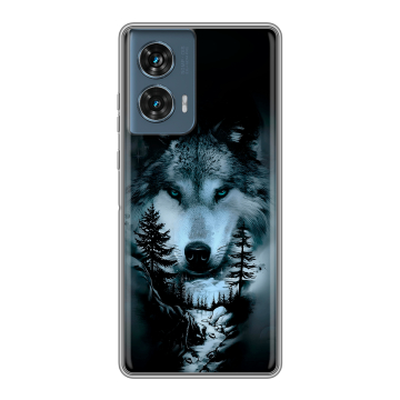 Силиконовый чехол на Motorola Edge 50 Fusion с принтом Лесной волк Силиконовый чехол на Motorola Edge 50 Fusion с принтом Лесной волк