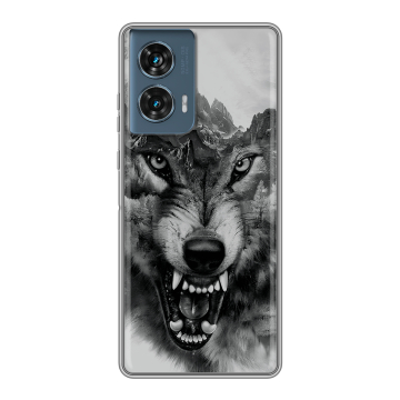 Силиконовый чехол на Motorola Edge 50 Fusion с принтом Волк Силиконовый чехол на Motorola Edge 50 Fusion с принтом Волк