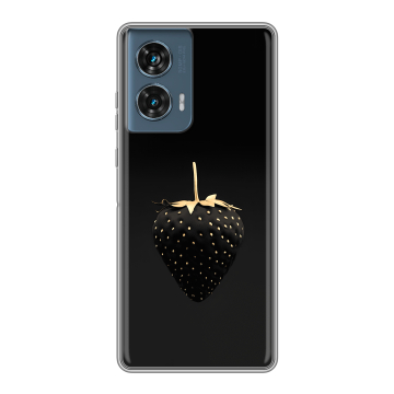 Силиконовый чехол на Motorola Edge 50 Fusion с принтом Черная клубника Силиконовый чехол на Motorola Edge 50 Fusion с принтом Черная клубника