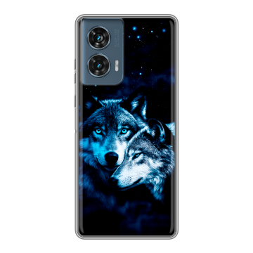 Силиконовый чехол на Motorola Edge 50 Fusion с принтом Волки Силиконовый чехол на Motorola Edge 50 Fusion с принтом Волки