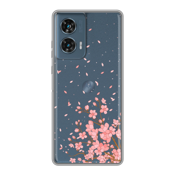 Силиконовый чехол на Motorola Edge 50 Fusion с принтом Ветка сакуры Силиконовый чехол на Motorola Edge 50 Fusion с принтом Ветка сакуры