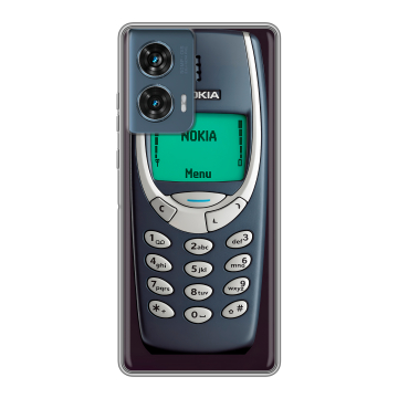 Силиконовый чехол на Motorola Edge 50 Fusion с принтом Старый телефон