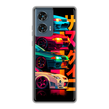 Силиконовый чехол на Motorola Edge 50 Fusion с принтом Гоночные машины Силиконовый чехол на Motorola Edge 50 Fusion с принтом Гоночные машины