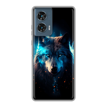 Силиконовый чехол на Motorola Edge 50 Fusion с принтом Волк ночной