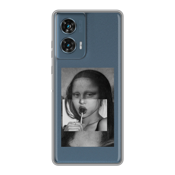 Силиконовый чехол на Motorola Edge 50 Fusion с принтом Мона Лиза Силиконовый чехол на Motorola Edge 50 Fusion с принтом Мона Лиза