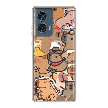 Силиконовый чехол на Motorola Edge 50 Fusion с принтом капибара Силиконовый чехол на Motorola Edge 50 Fusion с принтом капибара