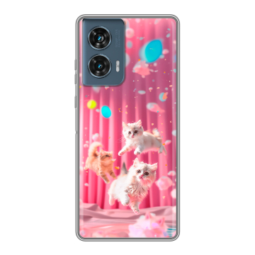 Силиконовый чехол на Motorola Edge 50 Fusion с принтом милые котики
