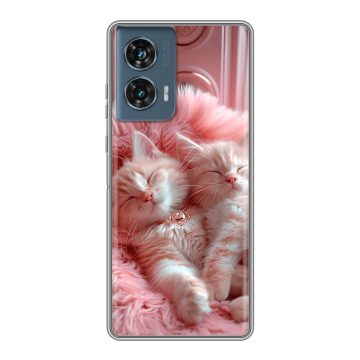 Силиконовый чехол на Motorola Edge 50 Fusion с принтом котята котики