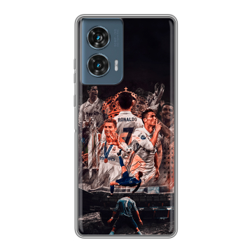 Силиконовый чехол на Motorola Edge 50 Fusion с принтом Реал Роналдо Real Ronaldo