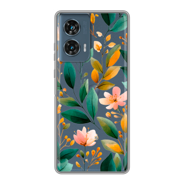 Силиконовый чехол на Motorola Edge 50 Fusion с принтом Цветы паттерн