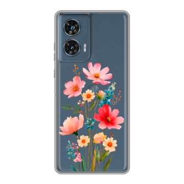 Силиконовый чехол на Motorola Edge 50 Fusion с принтом Цветы