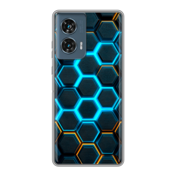 Силиконовый чехол на Motorola Edge 50 Fusion с принтом Неоновые соты