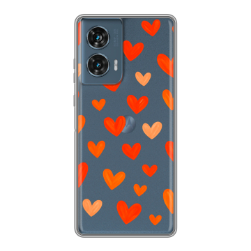 Силиконовый чехол на Motorola Edge 50 Fusion с принтом Сердечки