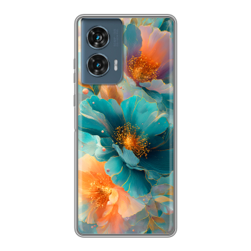 Силиконовый чехол на Motorola Edge 50 Fusion с принтом Цветы