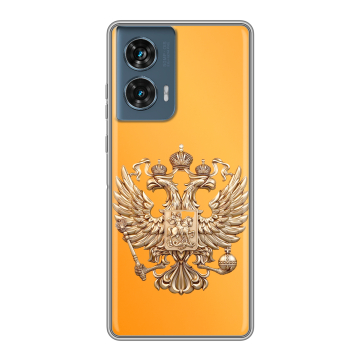 Силиконовый чехол на Motorola Edge 50 Fusion с принтом Герб Флаг России
