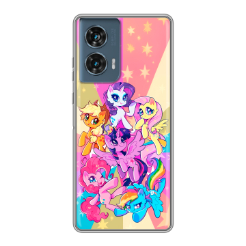 Силиконовый чехол на Motorola Edge 50 Fusion с принтом My little pony Дружба чудо Силиконовый чехол на Motorola Edge 50 Fusion с принтом My little pony Дружба чудо
