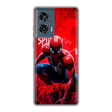 Силиконовый чехол на Motorola Edge 50 Fusion с принтом Spiderman Человек паук