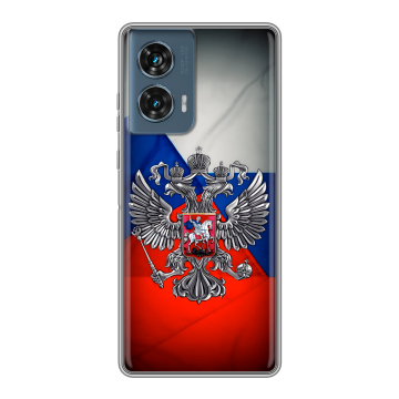Силиконовый чехол на Motorola Edge 50 Fusion с принтом Флаг России Силиконовый чехол на Motorola Edge 50 Fusion с принтом Флаг России